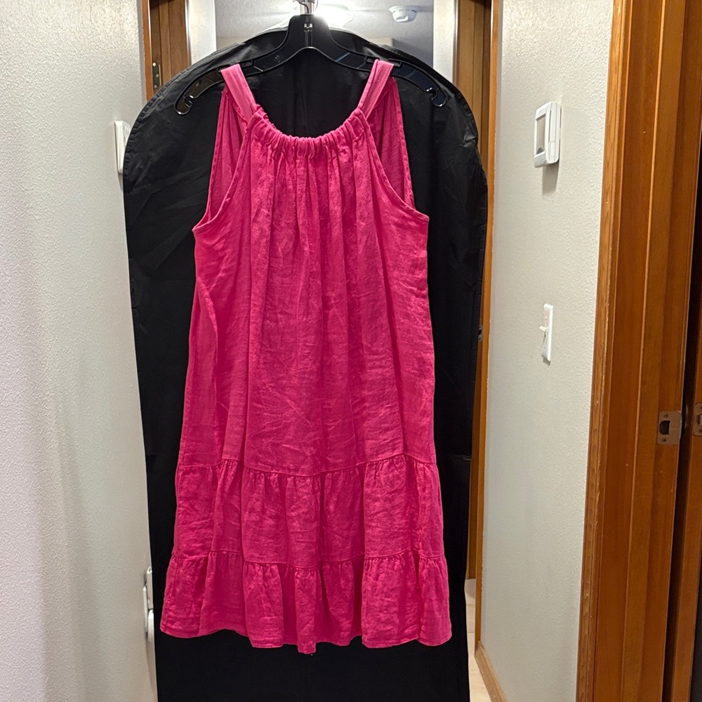 Pink Tiered Sleeveless Summer Dress